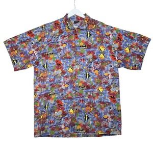 Vintage Toucan Dance Men's Button Up Shirt XL - Hawaiian Fish - Made in USA